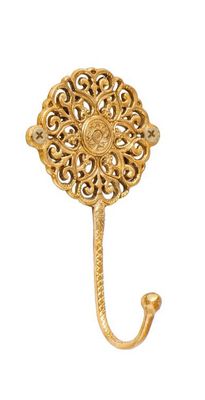 Haak van messing - goud - mandala bloem - voor aan de muur