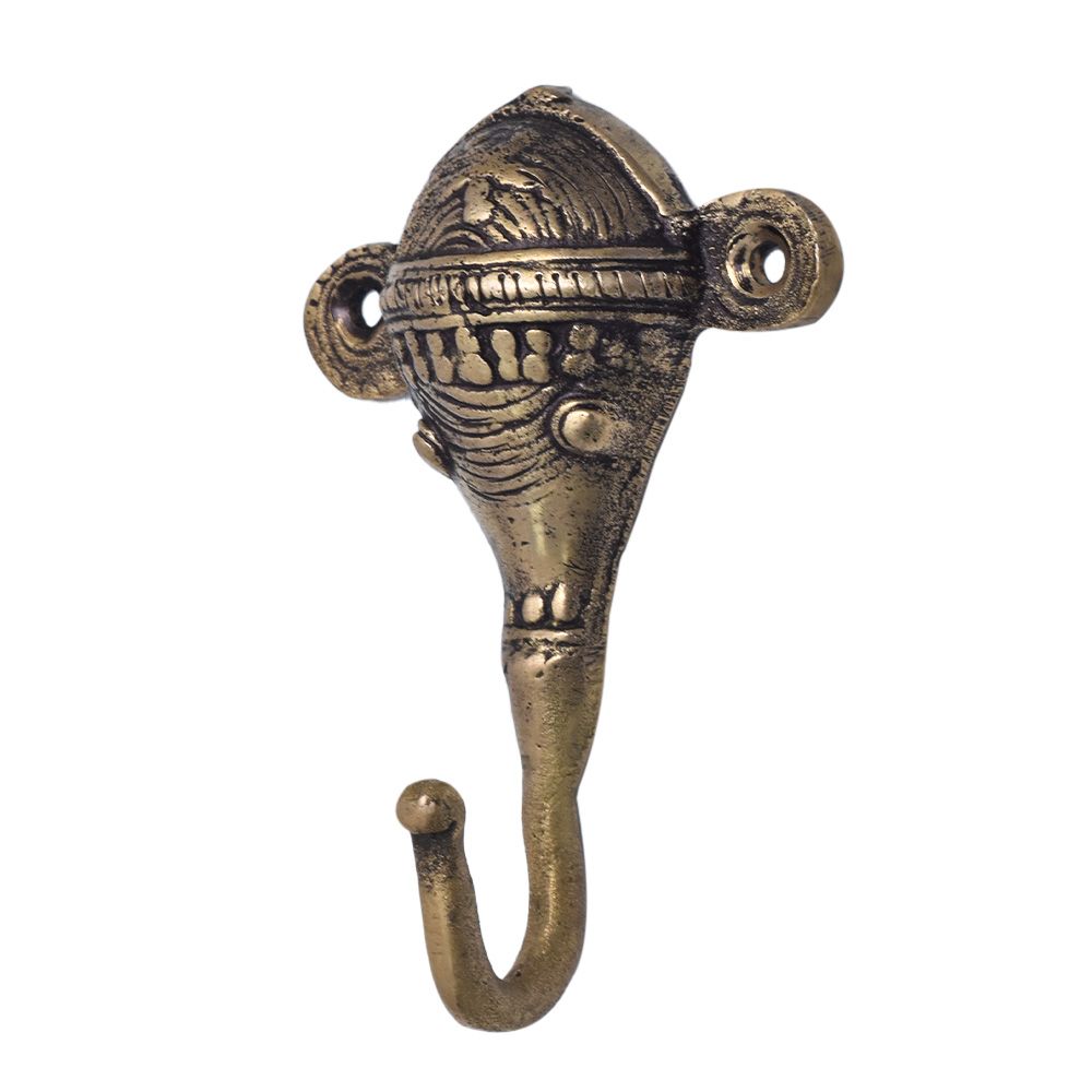 Haak van messing - olifant / ganesha - voor aan de muur