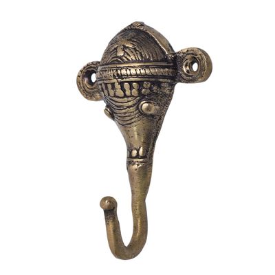 Haak van messing - olifant / ganesha - voor aan de muur