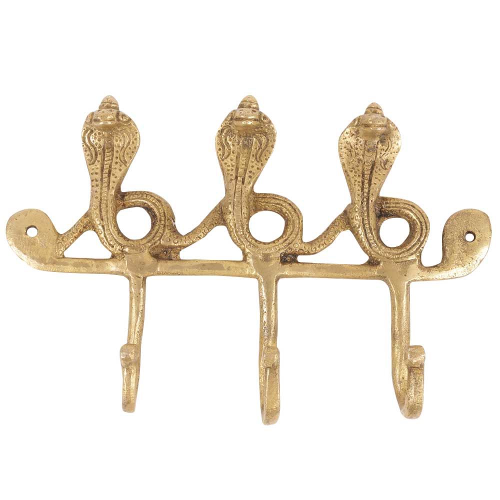 Gouden muurhaakjes messing - cobra
