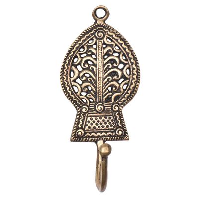 Haak van messing - messing kleur - tribal - voor aan de muur