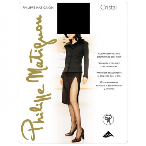 Philippe Matignon Cristal 30 denier Satin Sheer to Waist Pantyhose Tights