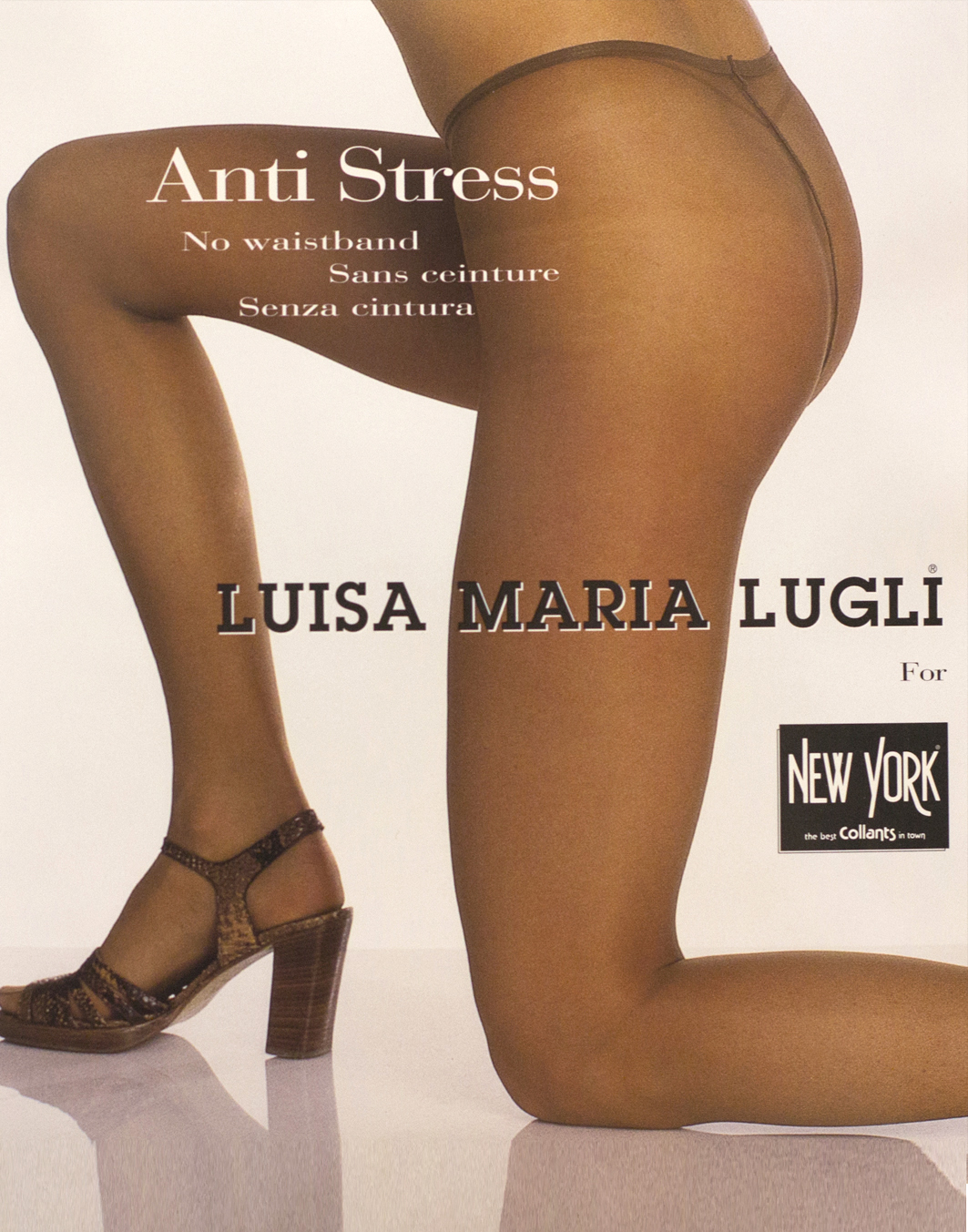 Luisa Maria Lugli Anti-Stress 15 Sheer to Waist No Waistband G-String  Effect Tights