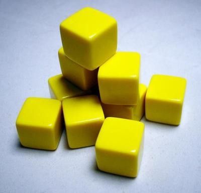 Blank Dice: 16mm d6 Opaque Yellow