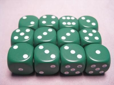 16mm d6 Opaque - Green / White