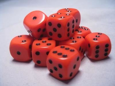 16mm d6 Opaque - Orange / Black