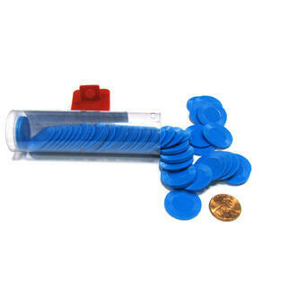 Mini Plastic Stacking Poker Chips, 7/8" - Blue
