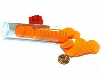 Mini Plastic Stacking Poker Chips, 7/8" - Orange