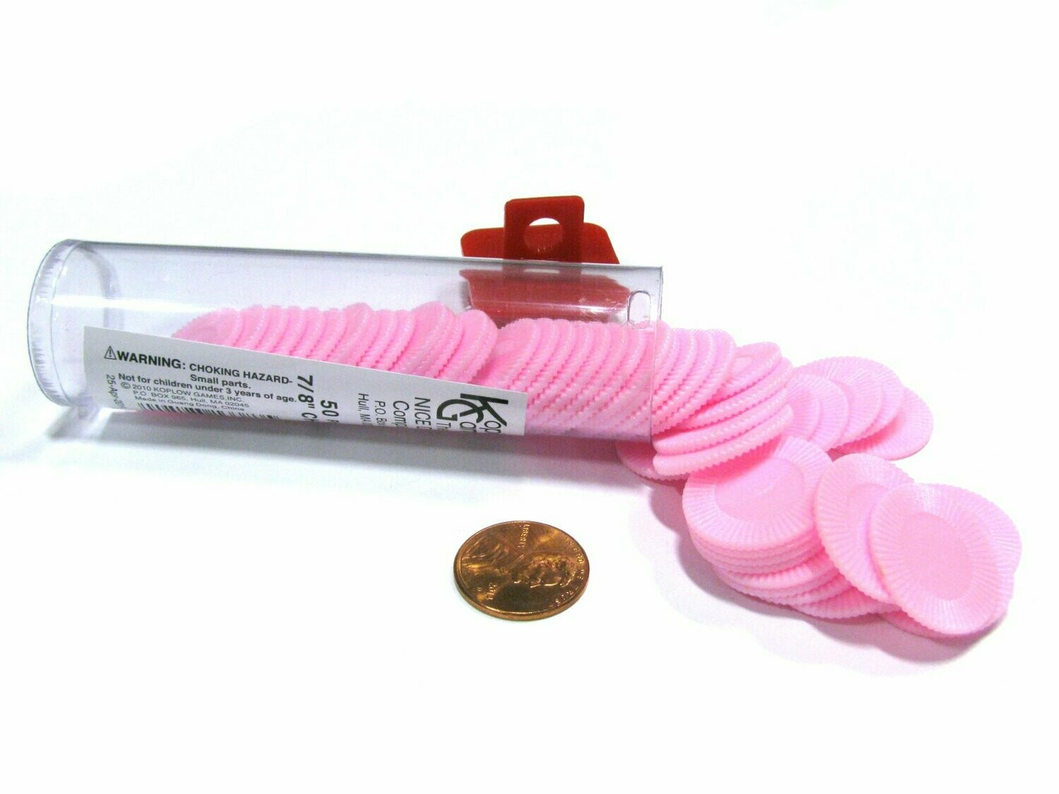 Mini Plastic Stacking Poker Chips, 7/8" - Pink