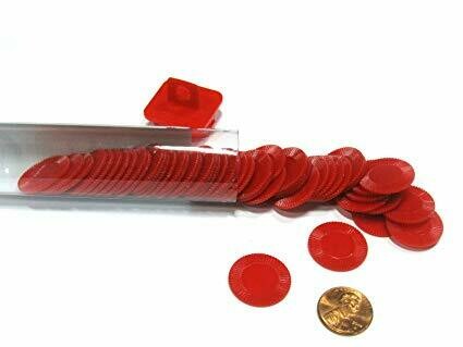 Mini Plastic Stacking Poker Chips, 7/8" - Red