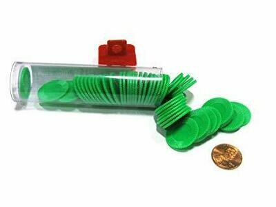 Mini Plastic Stacking Poker Chips, 7/8" - Green
