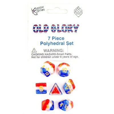 Polyhedral 7-die RPG Set: Old Glory Layered Set (Koplow)