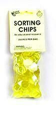 Sorting Chips: Transparent, 3/4" round, 250/bag - Yellow