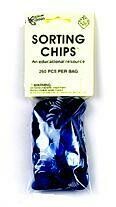Sorting Chips: Transparent, 3/4" round, 250/bag - Blue