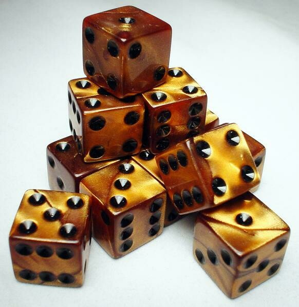 Single d6 Opaque Dice (Olympic colors), Color: Bronze