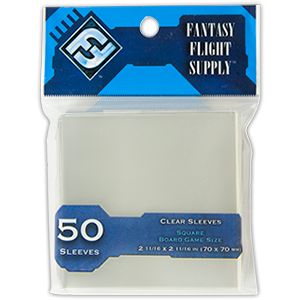 Card Sleeves: Square Board Game Size 70x70mm, 50pk Light Blue Label