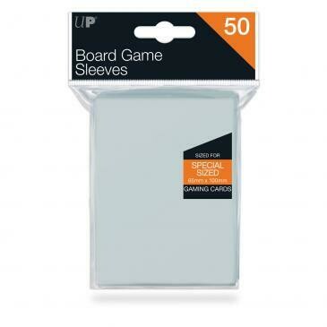 Ultra-Pro Deck Protector Card Sleeves, Board Game Special Size (65mm x 100mm), Clear, 50/pk