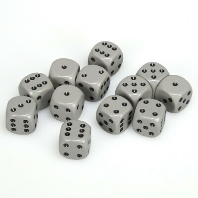 16mm d6 Opaque - Dark Grey / Black