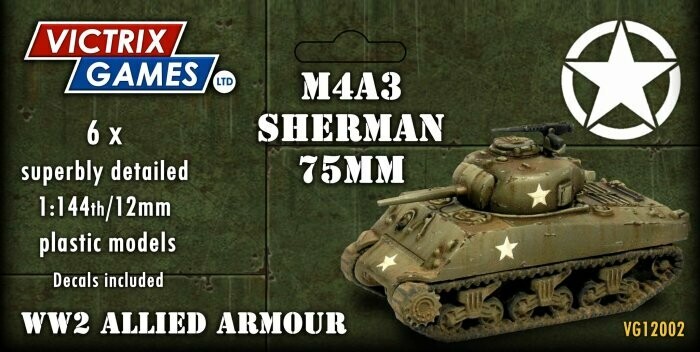 12mm: WWII - Sherman M4A3 75mm (x6)