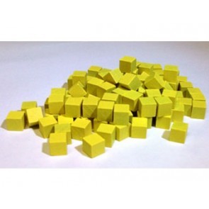 Wooden Cube, 10mm Yellow