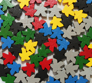 16mm Wooden Meeple Blue