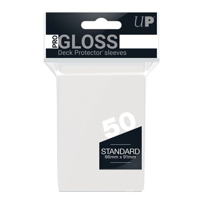 PRO-Gloss Deck Protector Card Sleeves: Standard Card Size (66mm x 91mm), Clear, 50/pk