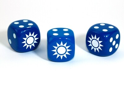 Axis and Allies d6 dice: China - Opaque Blue / White (Chessex)