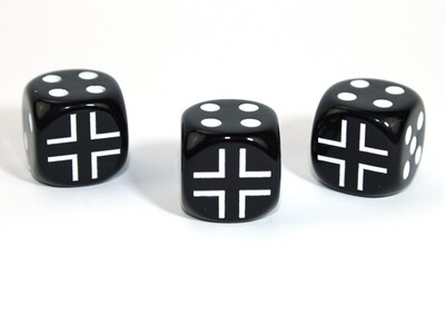 Axis and Allies d6 dice: Germany - Opaque Black / White (Chessex)