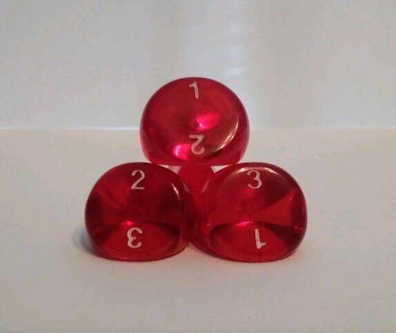 Dice d3 - Translucent Red / White (Chessex)