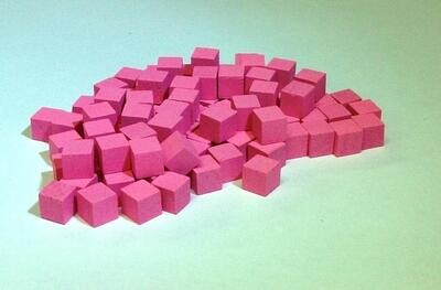 Wooden Cube, 10mm Pink