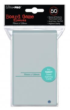 Ultra-Pro Deck Protector Card Sleeves, Board Game Tarot Card Size (70mm x 120mm), Clear, 50/pk