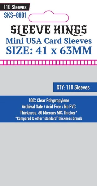 Sleeve Kings Card Sleeves: Mini USA 41x63mm, 110 / pack
