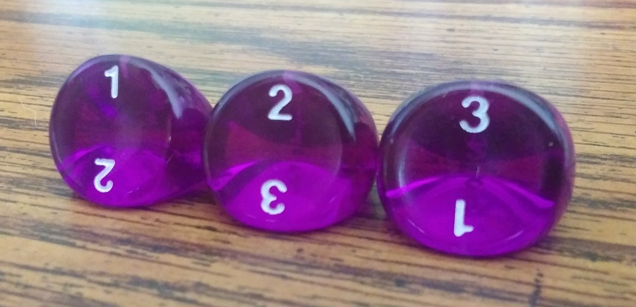 Dice d3 - Translucent Purple / White (Chessex)