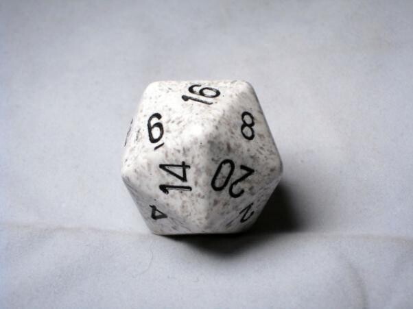 d20 34mm, Speckled Arctic Camo Dice (Qty 1)