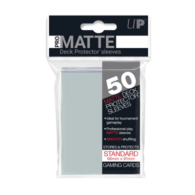 Ultra-Pro Deck Protector Card Sleeves, PRO-MATTE Standard Size (66mm x 91mm), Clear, 50/pk