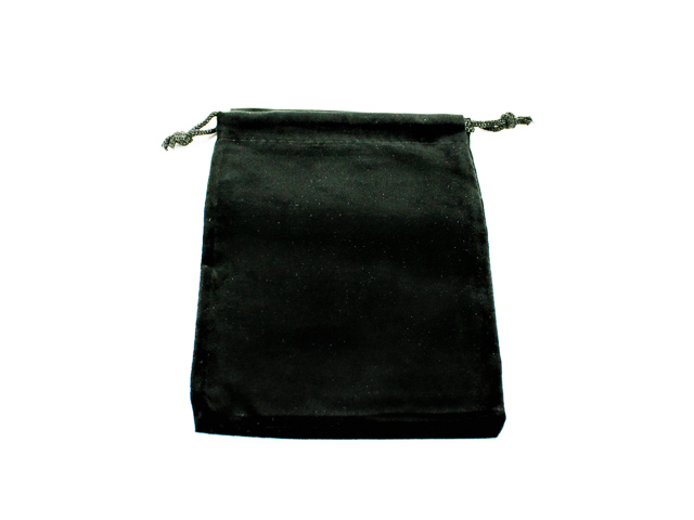 4" x 5.5" Suedecloth Dice Bag w/ string, Black