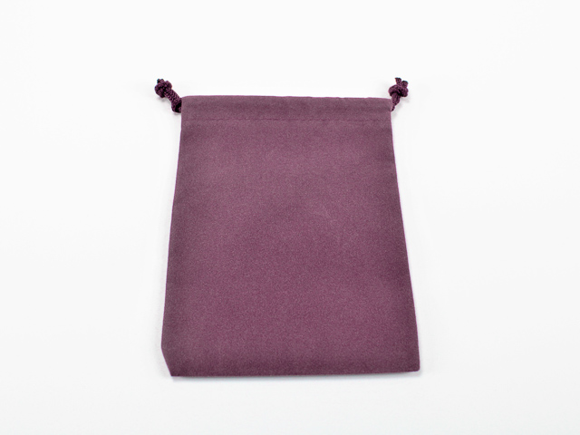4" x 5.5" Suedecloth Dice Bag w/ string, Purple