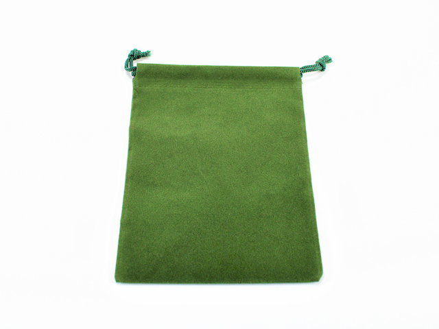4" x 5.5" Suedecloth Dice Bag w/ string, Green