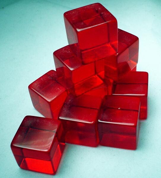 Blank Dice: 16mm d6 Transparent Red