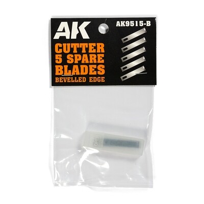 AK Interactive: Hobby Knife Beveled Edge Blade Replacement (5/pack)