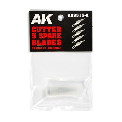 AK Interactive: Hobby Knife Standard Diagonal Blade Replacement (5/pack)