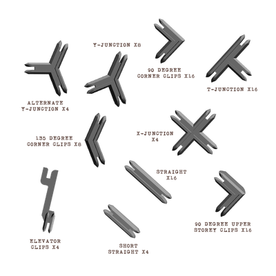 Battle Systems Terrain: Plastic Terrain Clips - Grey