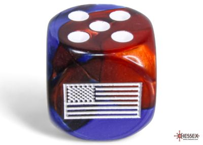 Axis and Allies d6 Dice: USA War Dice – Gemini Blue-Red / White (Chessex)