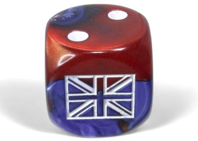 Axis and Allies d6 Dice: United Kingdom War Dice – Gemini Blue-Red / White (Chessex)