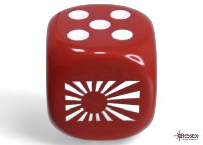 Axis and Allies d6 Dice: Japan War Dice - Opaque Red / White (Chessex)
