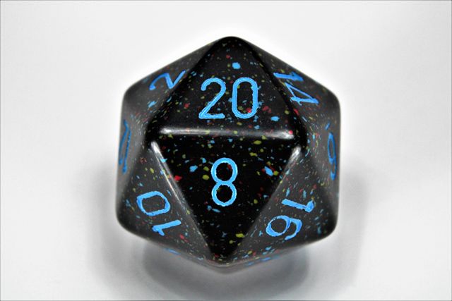 d20 34mm, Speckled Blue Stars Dice (Qty 1)