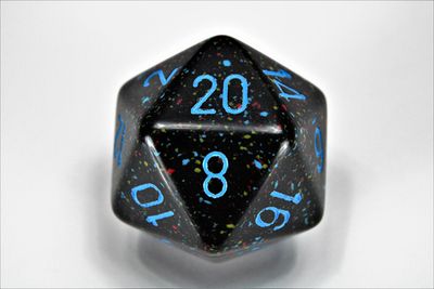 d20 34mm, Speckled Blue Stars Dice (Qty 1)