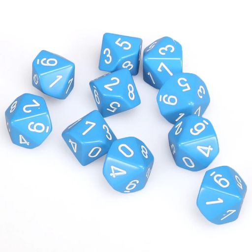 d10 Opaque - Light Blue / White