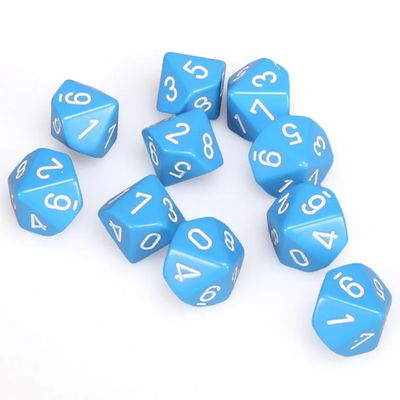 d10 Opaque - Light Blue / White