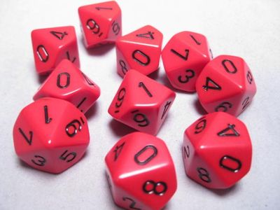 d10 Opaque - Red / Black